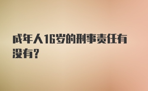 成年人16岁的刑事责任有没有？