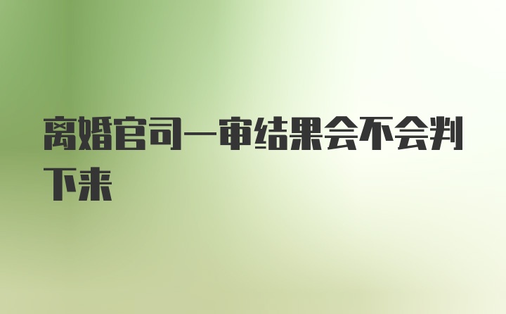 离婚官司一审结果会不会判下来