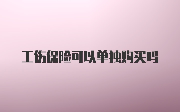 工伤保险可以单独购买吗