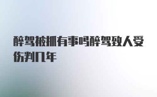 醉驾被抓有事吗醉驾致人受伤判几年