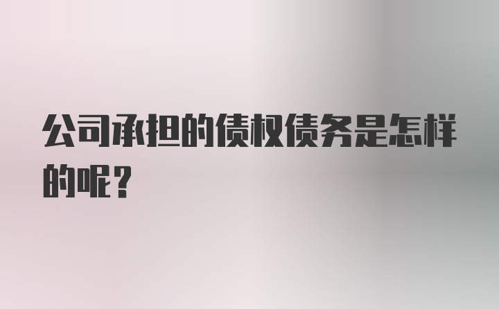 公司承担的债权债务是怎样的呢？