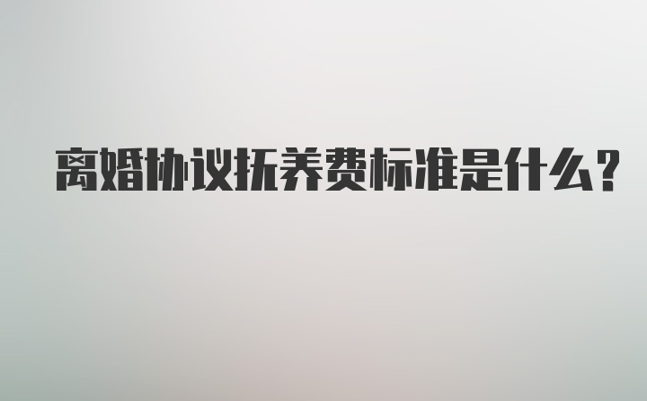 离婚协议抚养费标准是什么？