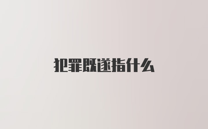 犯罪既遂指什么