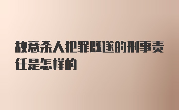 故意杀人犯罪既遂的刑事责任是怎样的