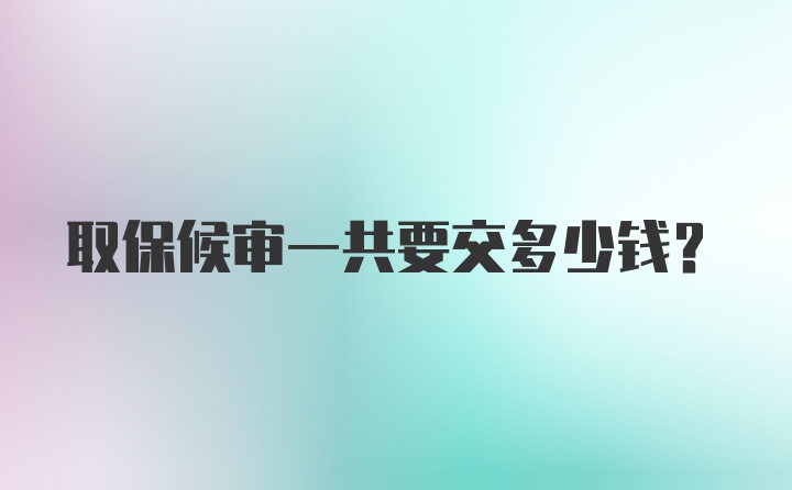 取保候审一共要交多少钱？