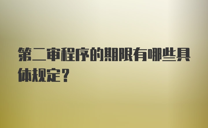 第二审程序的期限有哪些具体规定？