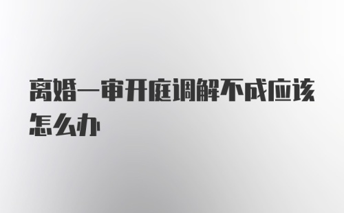 离婚一审开庭调解不成应该怎么办