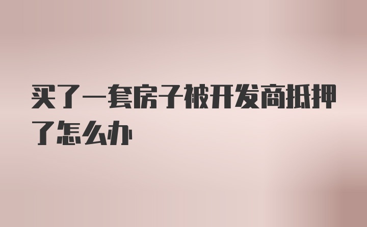 买了一套房子被开发商抵押了怎么办