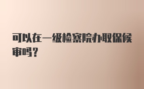 可以在一级检察院办取保候审吗？