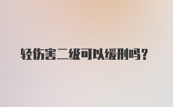 轻伤害二级可以缓刑吗？