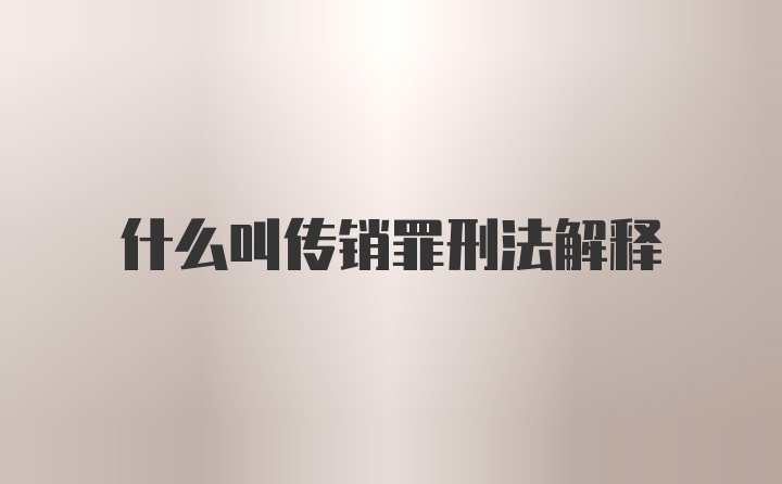 什么叫传销罪刑法解释