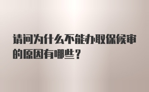 请问为什么不能办取保候审的原因有哪些？