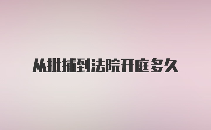 从批捕到法院开庭多久