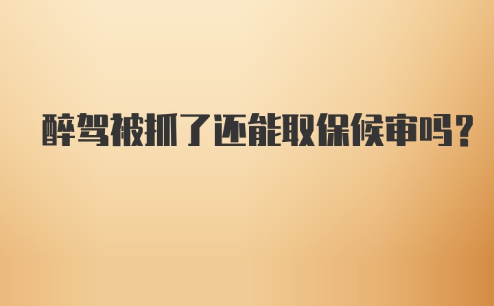 醉驾被抓了还能取保候审吗？