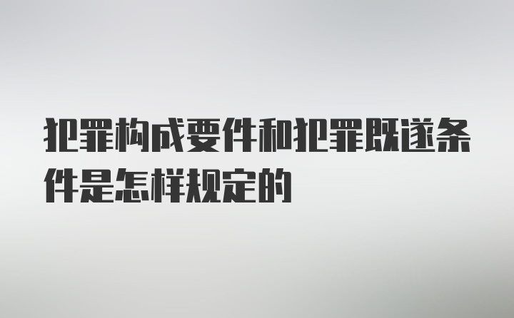 犯罪构成要件和犯罪既遂条件是怎样规定的