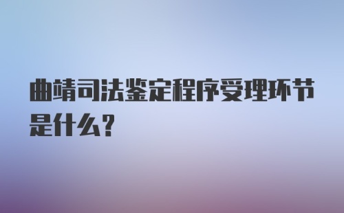 曲靖司法鉴定程序受理环节是什么？