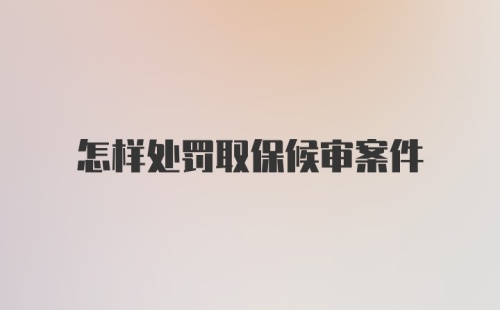 怎样处罚取保候审案件