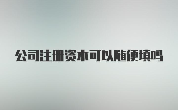 公司注册资本可以随便填吗