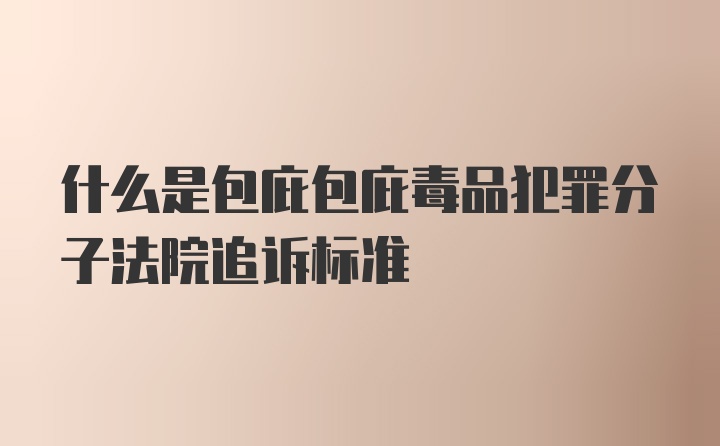 什么是包庇包庇毒品犯罪分子法院追诉标准