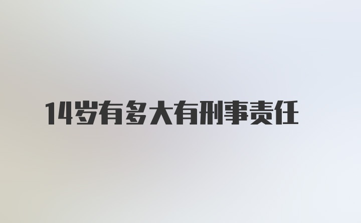 14岁有多大有刑事责任