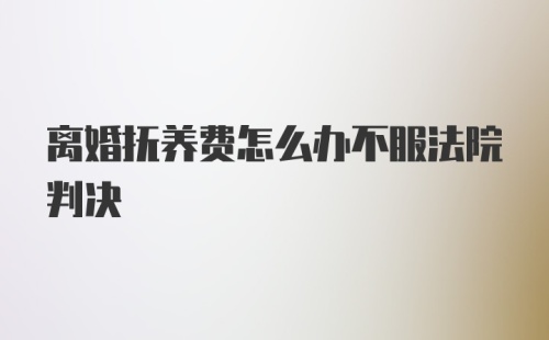 离婚抚养费怎么办不服法院判决