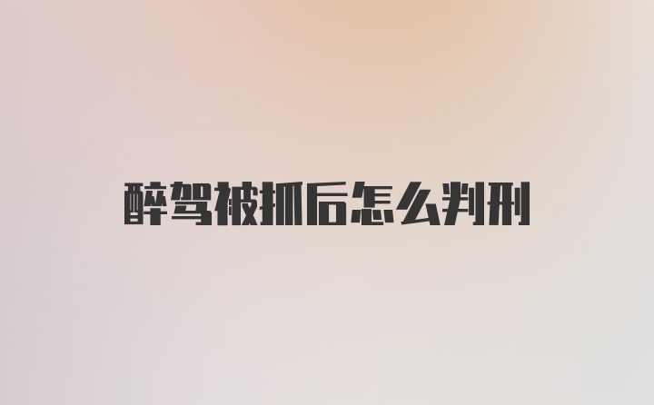 醉驾被抓后怎么判刑