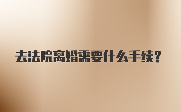 去法院离婚需要什么手续？