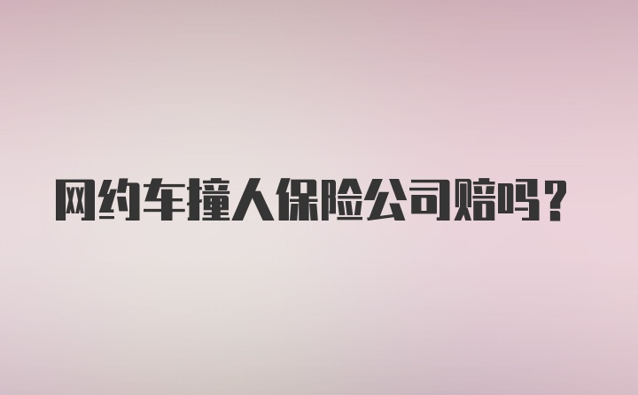 网约车撞人保险公司赔吗？