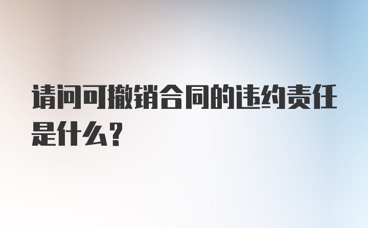 请问可撤销合同的违约责任是什么？