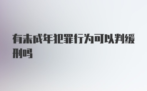 有未成年犯罪行为可以判缓刑吗