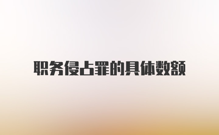 职务侵占罪的具体数额