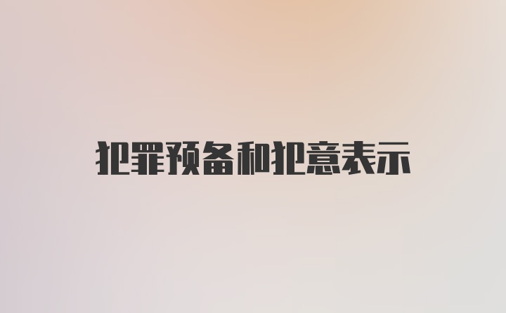 犯罪预备和犯意表示