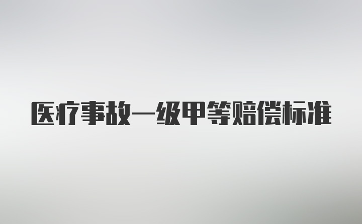 医疗事故一级甲等赔偿标准