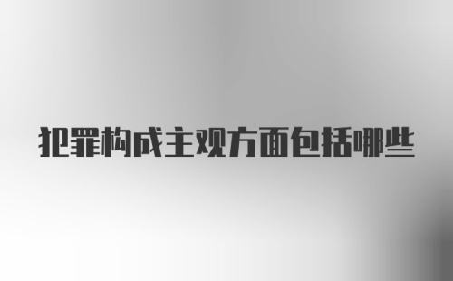 犯罪构成主观方面包括哪些