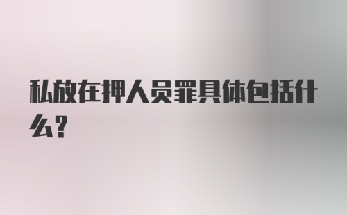 私放在押人员罪具体包括什么？