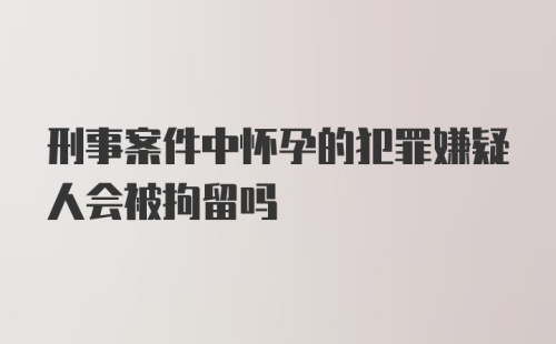 刑事案件中怀孕的犯罪嫌疑人会被拘留吗