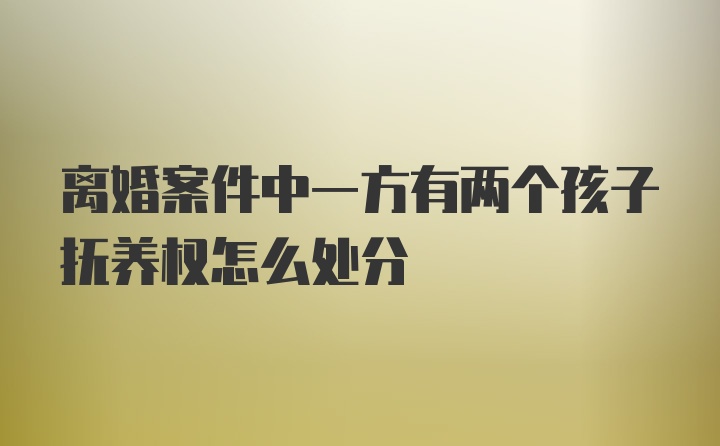 离婚案件中一方有两个孩子抚养权怎么处分