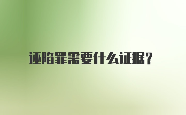 诬陷罪需要什么证据？