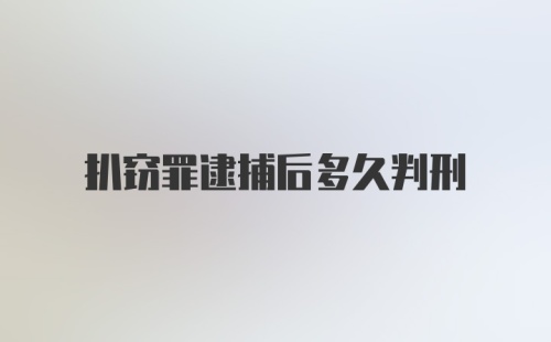 扒窃罪逮捕后多久判刑