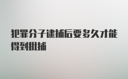 犯罪分子逮捕后要多久才能得到批捕