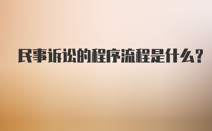 民事诉讼的程序流程是什么？