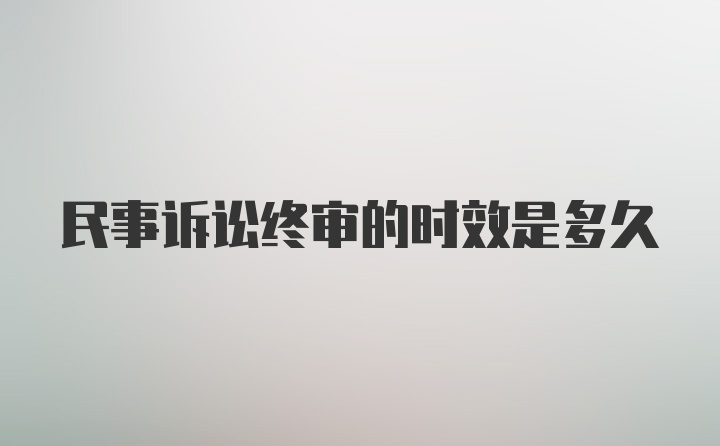 民事诉讼终审的时效是多久