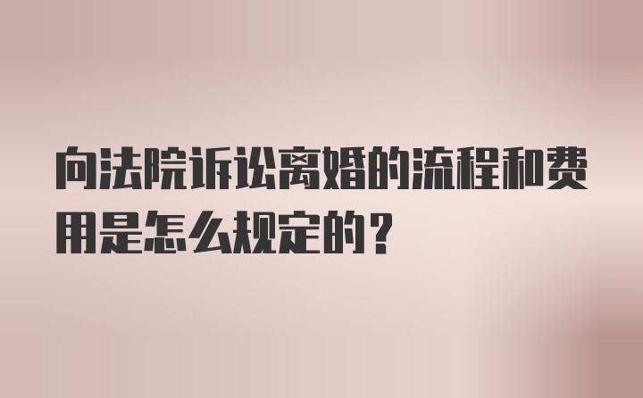 向法院诉讼离婚的流程和费用是怎么规定的？