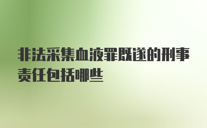 非法采集血液罪既遂的刑事责任包括哪些