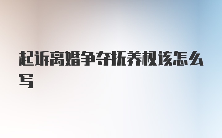 起诉离婚争夺抚养权该怎么写