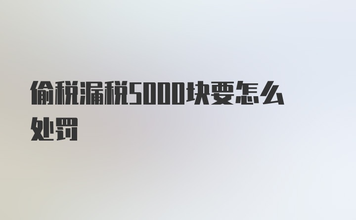 偷税漏税5000块要怎么处罚