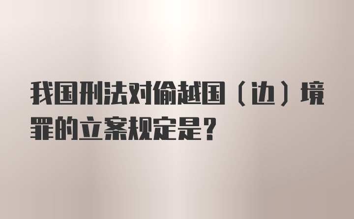 我国刑法对偷越国（边）境罪的立案规定是？