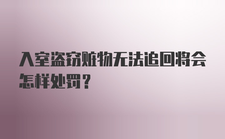 入室盗窃赃物无法追回将会怎样处罚？