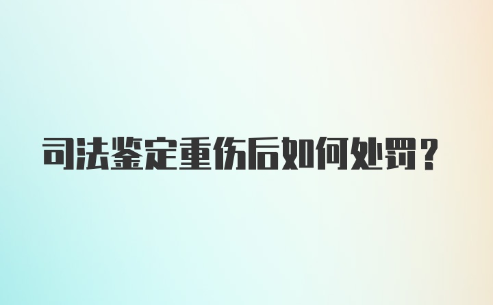 司法鉴定重伤后如何处罚？