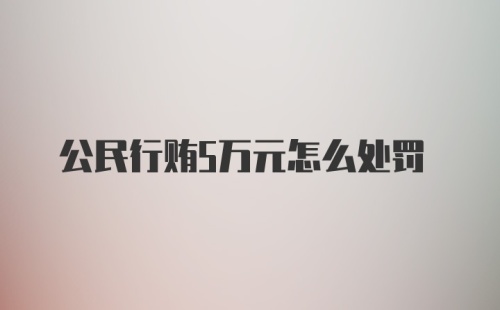 公民行贿5万元怎么处罚